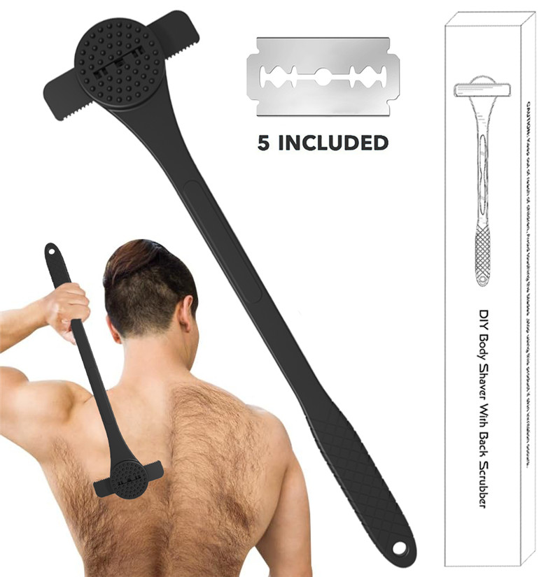 Men'S Grooming Shaver - Flexible Long Handle Back Shaver,Multifunctional Hair