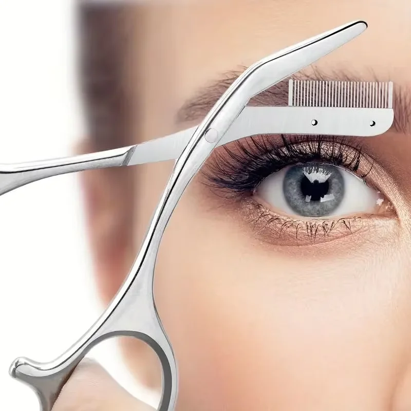 Men'S Grooming Hair Removal - Stainless Steel Eyebrow Trimmer Scissors &