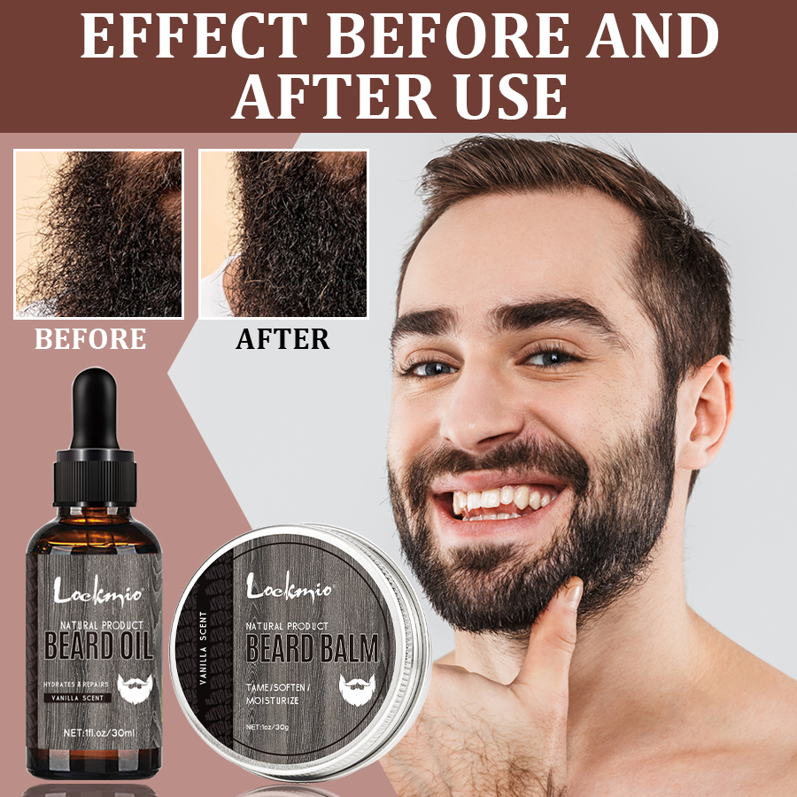 Men'S Grooming Kits - LOCKMIO 2pcs Natural Vanilla Scent Beard