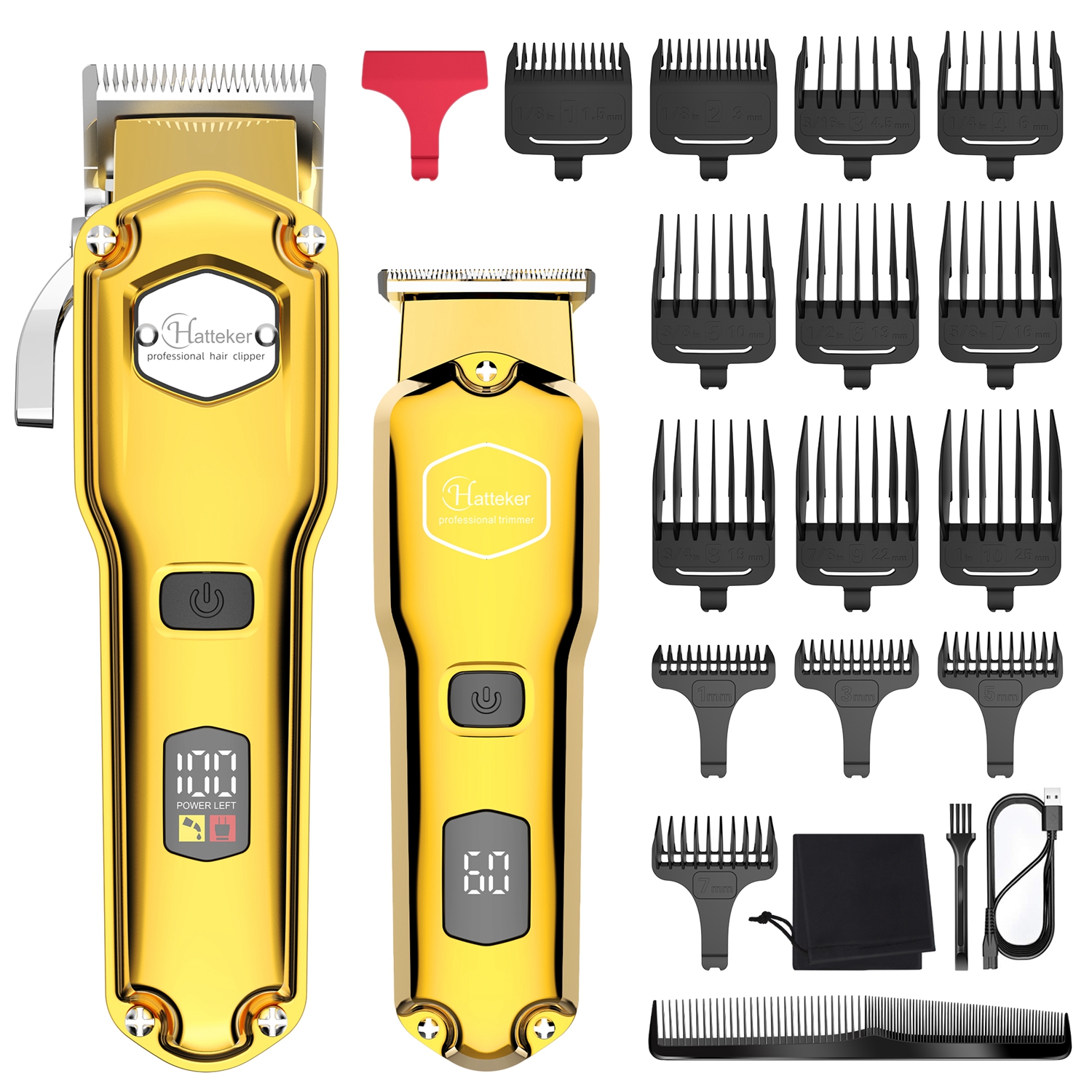 Men'S Grooming Scissors - HATTEKER Professional Cordless Hair Clipper for