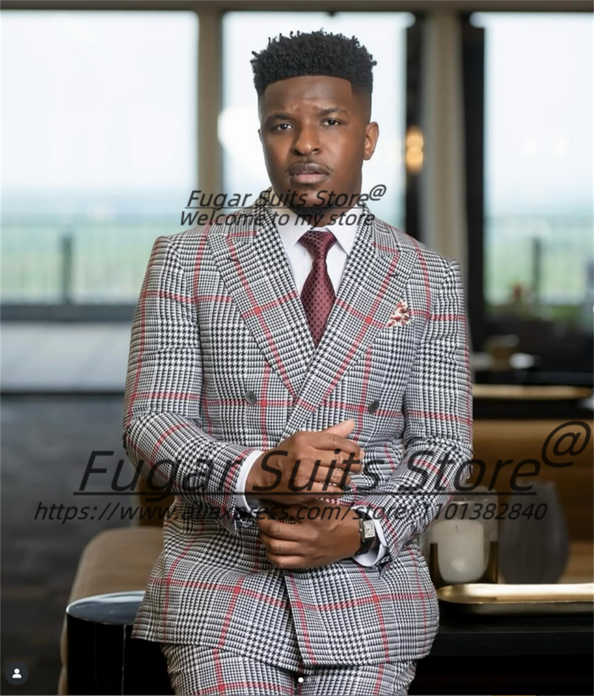 Men'S Grooming Kits - Classic Plaid Men Suits Handsome Slim