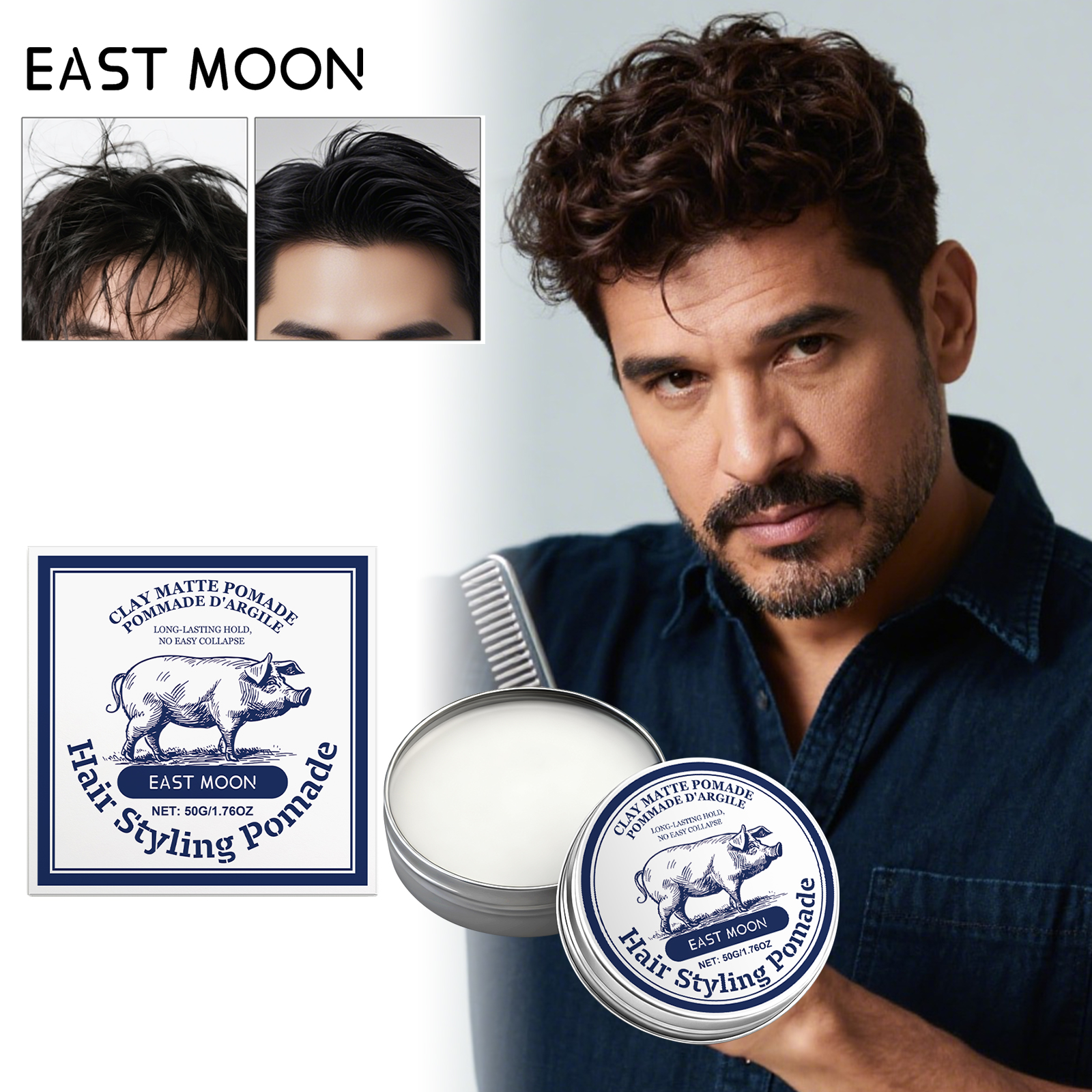 Mens Hair Clay Strong Hold Mat - Pomade Hair Clay review and price