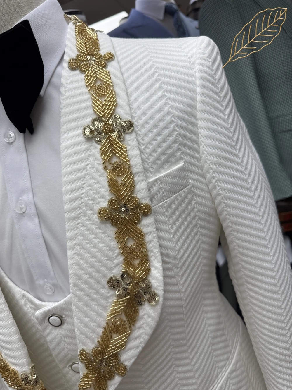 Male Chic Golden Beaded Tuxedo - Mens Grooming On Sale review and price