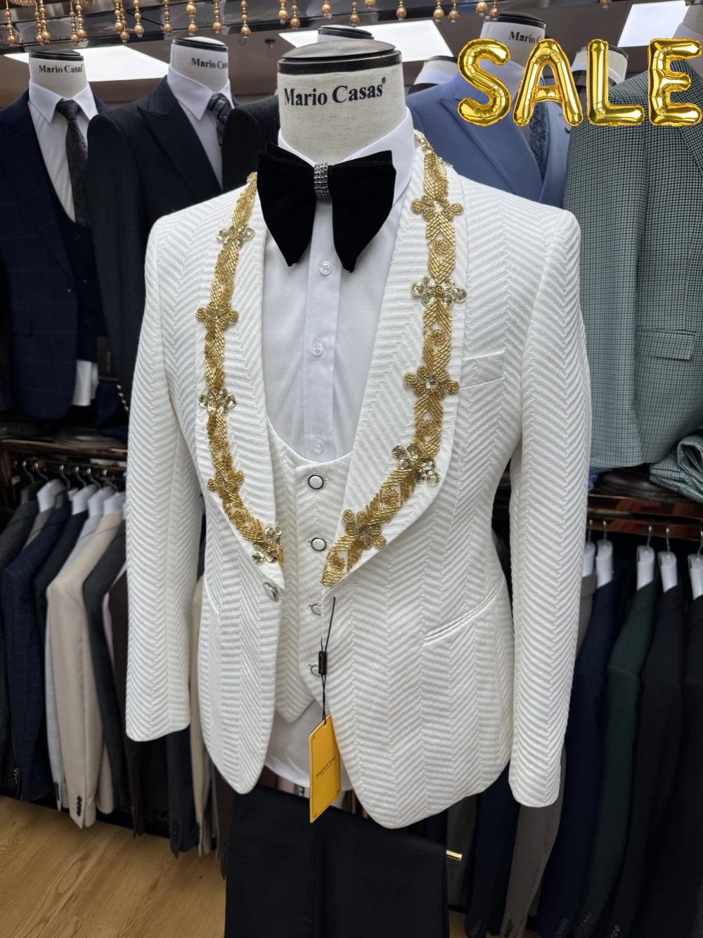 Male Chic Golden Beaded Tuxedo - Mens Grooming On Sale review and price
