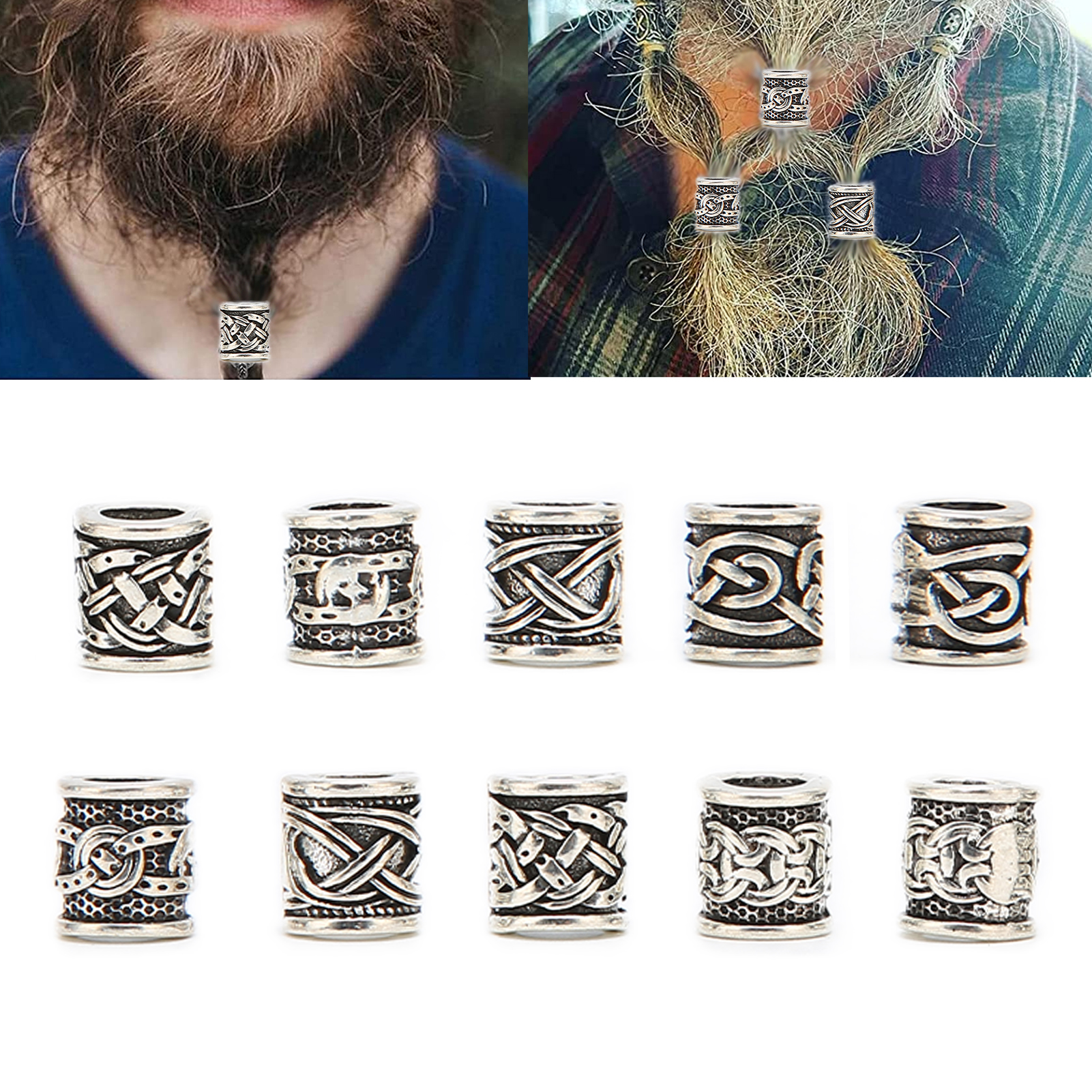 10PCS Viking Beard Beads Alloy - Aftershave Balm Mens review and price