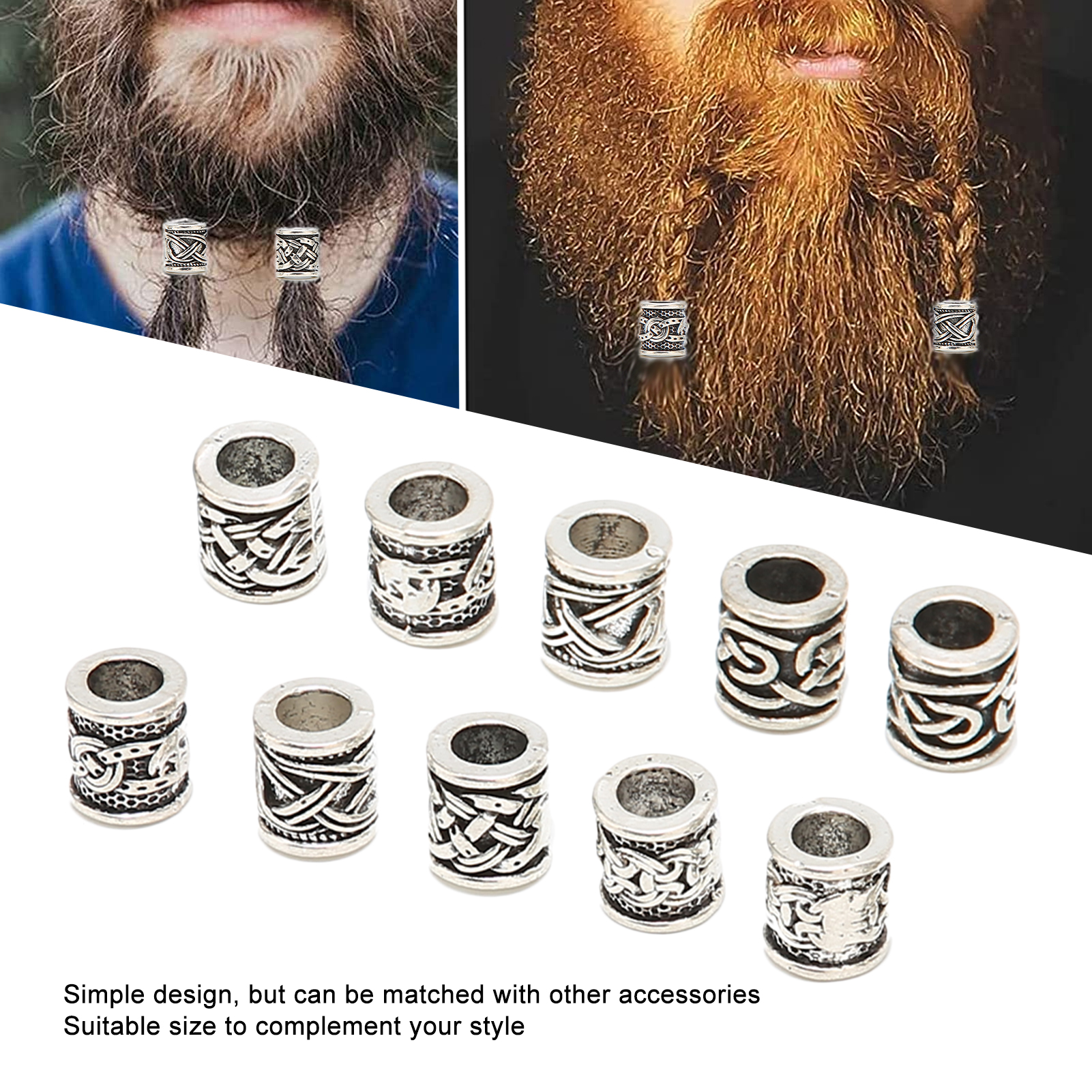 10PCS Viking Beard Beads Alloy - Aftershave Balm Mens review and price