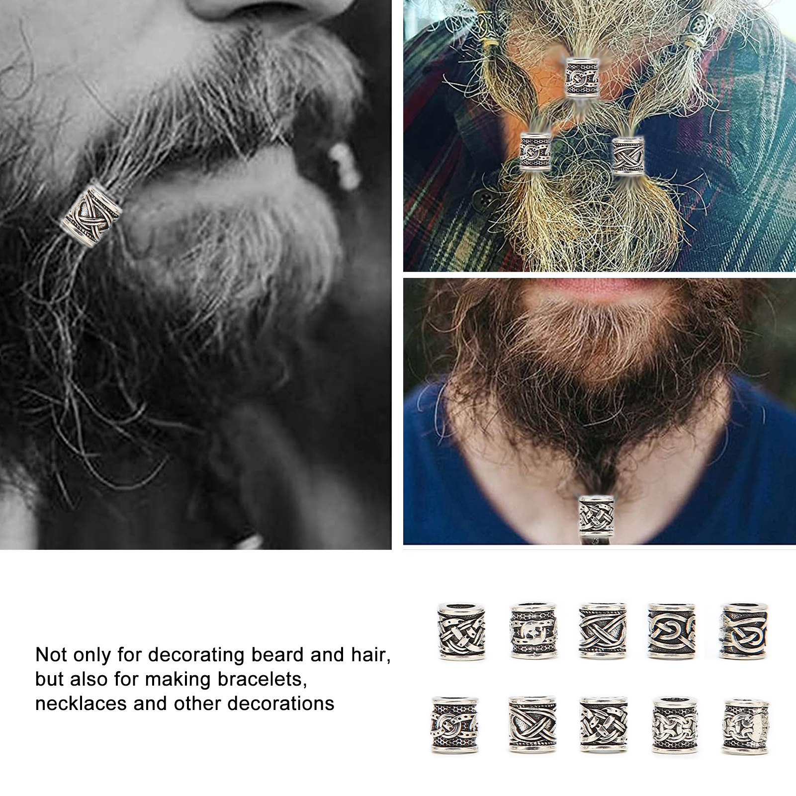 10PCS Viking Beard Beads Alloy - Aftershave Balm Mens review and price