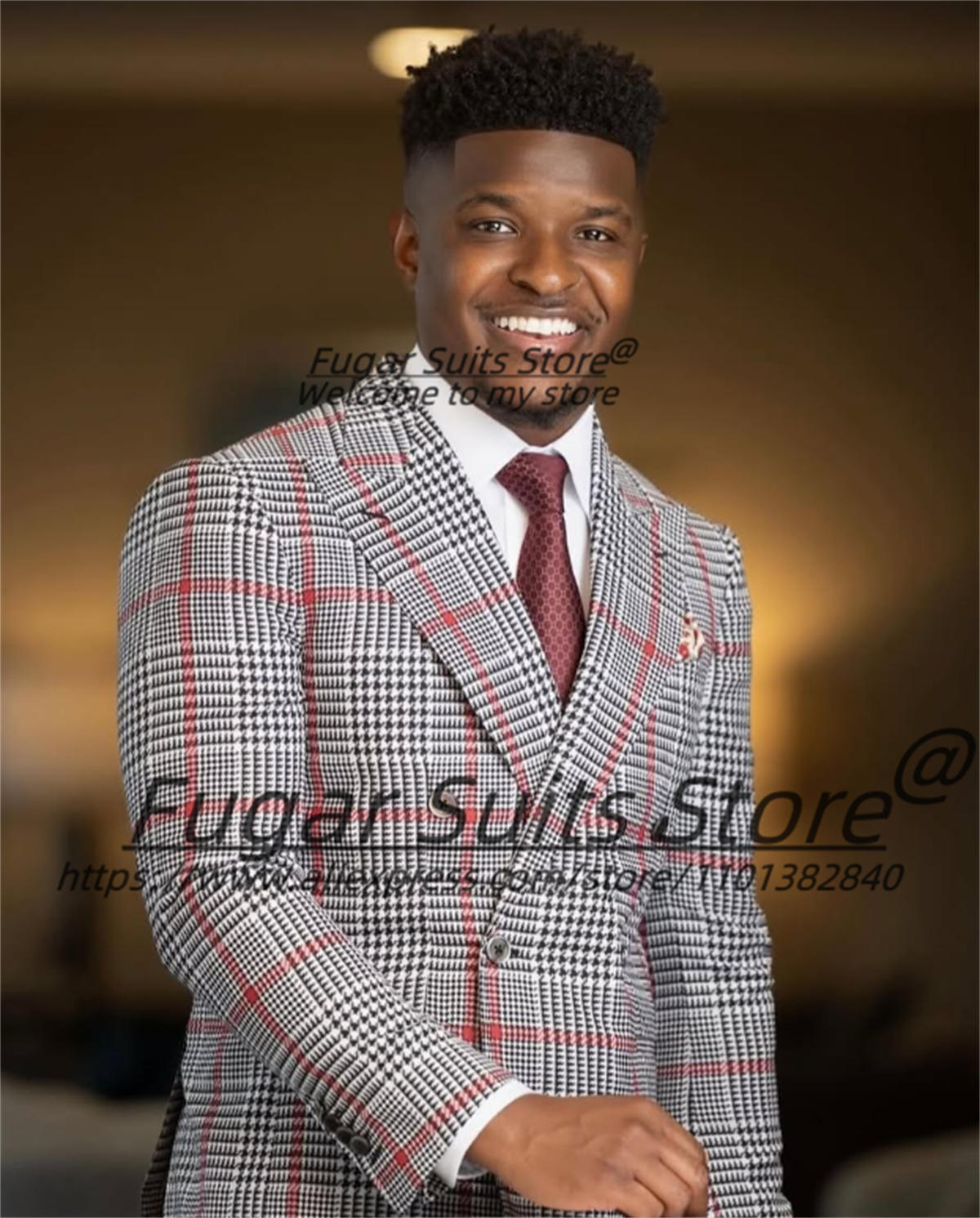 Classic Plaid Men Suits Handso - Men'S Grooming Kits review and price